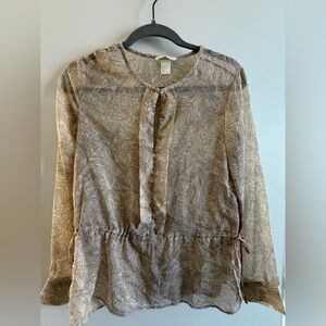 H&M Beige Floral Blouse